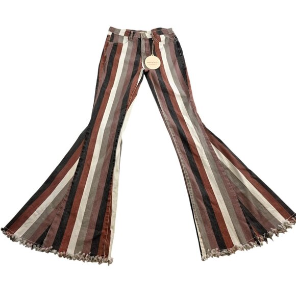 New Saints and Heart Junior Flare Leg Pants Size L - Picture 1 of 7
